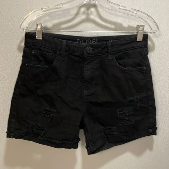 DL 1961 woman’s black Monet ultra high rise shorts - Picture 1 of 16
